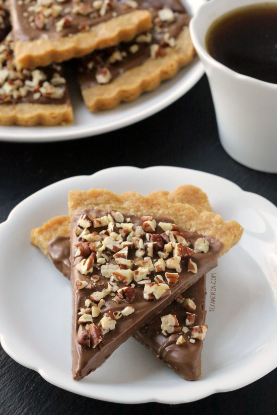 Chocolate Dipped Brown Sugar Shortbread with gluten-free, whole wheat and all-purpose flour options. These make great Christmas gifts!