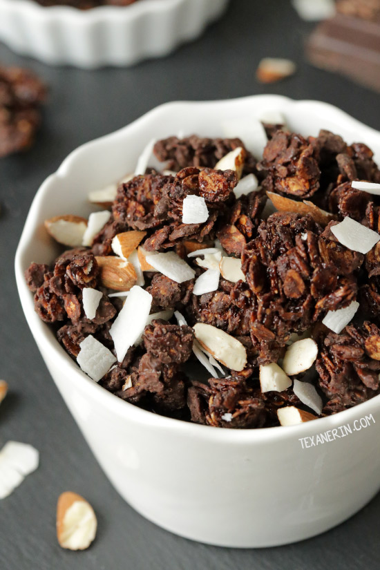 Almond Joy Granola {gluten-free, dairy-free, 100% whole grain with a vegan option}