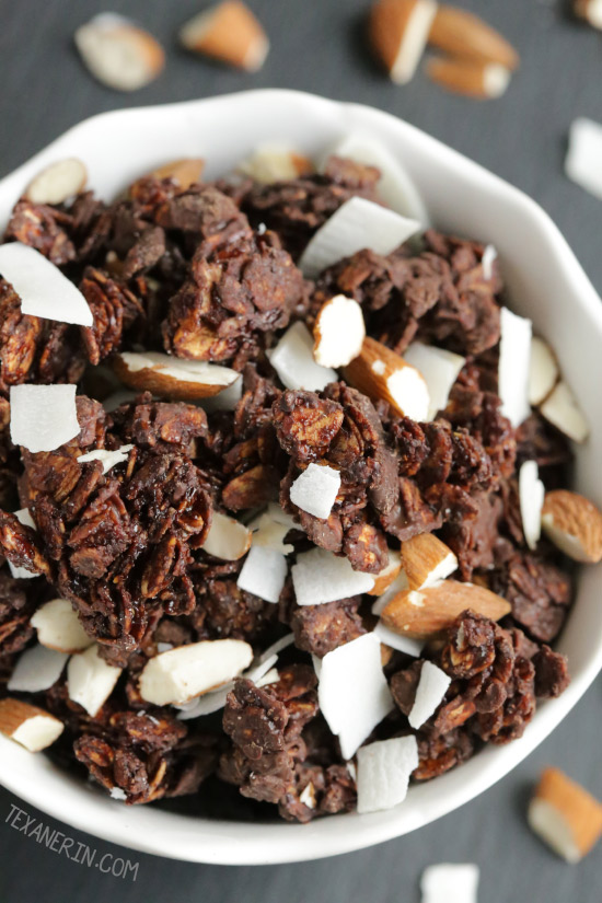 Almond Joy Granola {gluten-free, dairy-free, 100% whole grain with a vegan option}