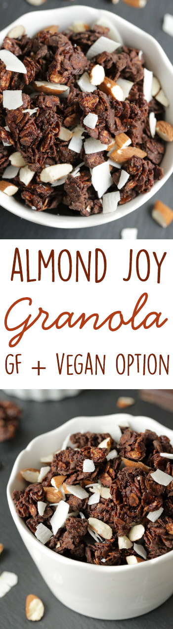 Almond Joy Granola {gluten-free, dairy-free, 100% whole grain and with a vegan option}