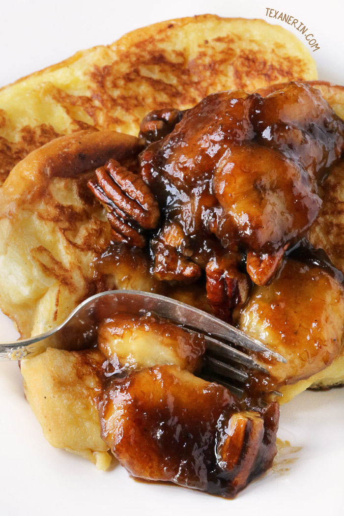 Bananas Foster French Toast {with gluten-free, whole grain, dairy-free options}