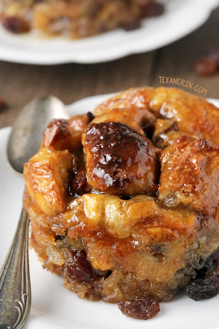 Bread Pudding for Two with Bourbon Sauce {can be made dairy-free, gluten-free or whole grain}