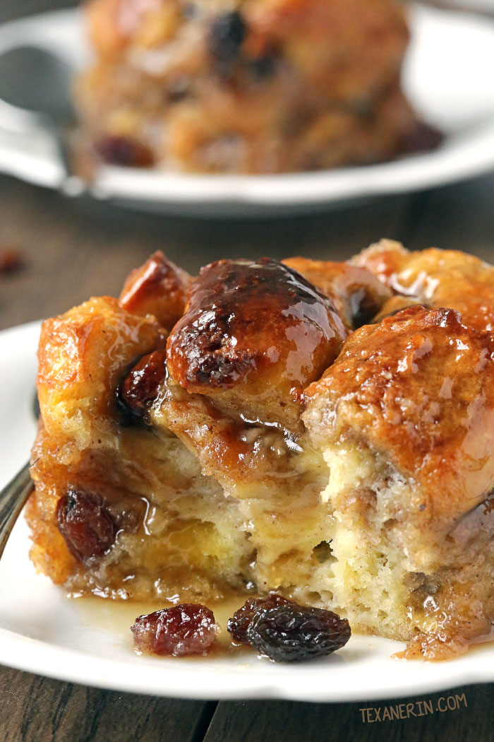 Bread Pudding for Two with Bourbon Sauce {can be made gluten-free, dairy-free and whole grain}