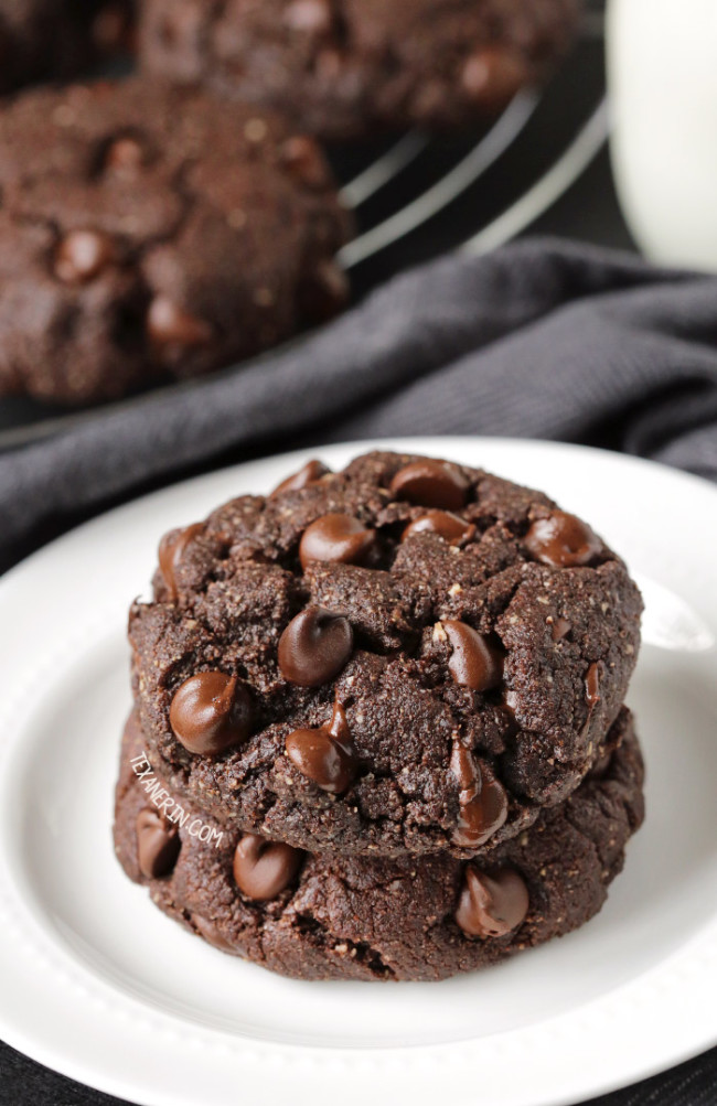 Perfect Paleo Double Chocolate Cookies (with vegan option) – super rich, soft and chewy just like a regular double chocolate cookie! Nobody will know these are paleo, grain-free, gluten-free, and dairy-free.