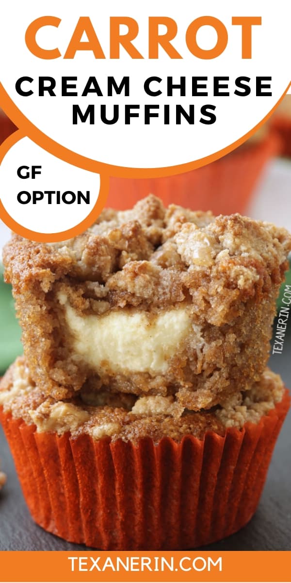 These carrot cake muffins have a cream cheese filling and are gluten-free and grain-free with a great texture! Nobody will know that these are gluten-free.