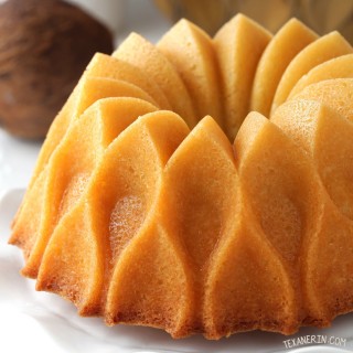 Coconut Rum Bundt Cake drenched in coconut rum syrup - can be made with all-purpose, gluten-free or whole grain flours. With a dairy-free option (please click through to the recipe to see the dietary-friendly options)