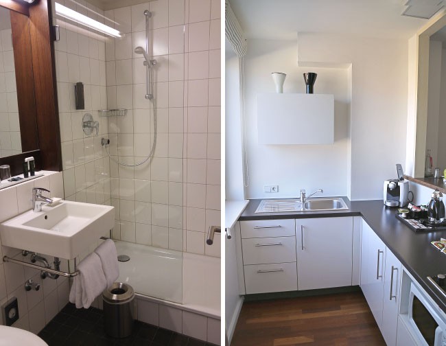Hotel OTTO Studio Room Bathroom and Kitchenette