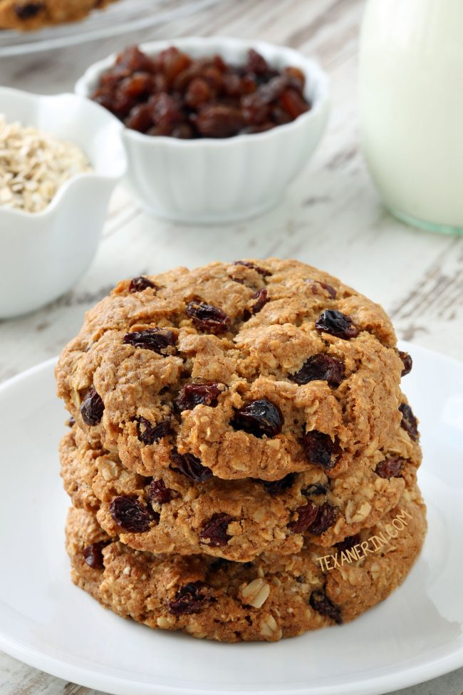 The Best Gluten-free Oatmeal Raisin Cookies (dairy-free with whole grain and all-purpose flour options)