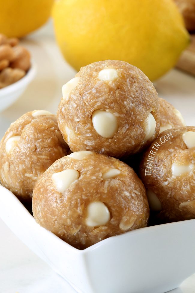 Lemon Protein Balls (vegan, gluten-free, whole grain, and dairy-free)