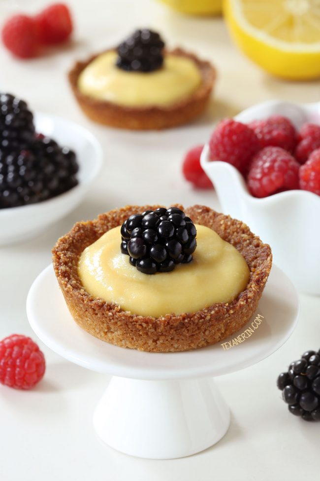 Honey-sweetened Paleo Mini Lemon Tarts