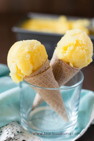 Easy 3-ingredient Pineapple Sorbet from Fearless Dining
