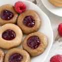 No-bake PB&J Thumbprint Cookies (vegan with paleo / nut-free options)