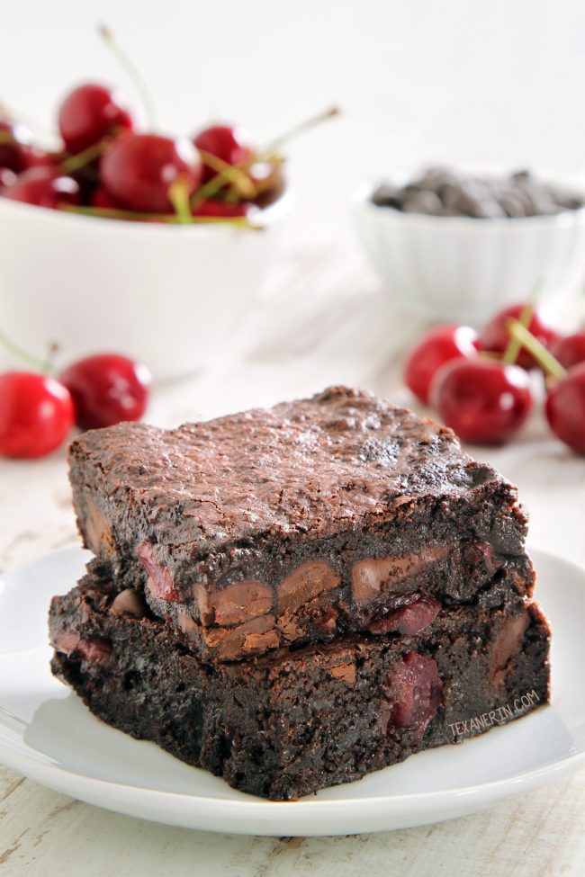 Super Fudgy Chocolate Cherry Brownies (gluten-free, dairy-free, 100% whole grain options)