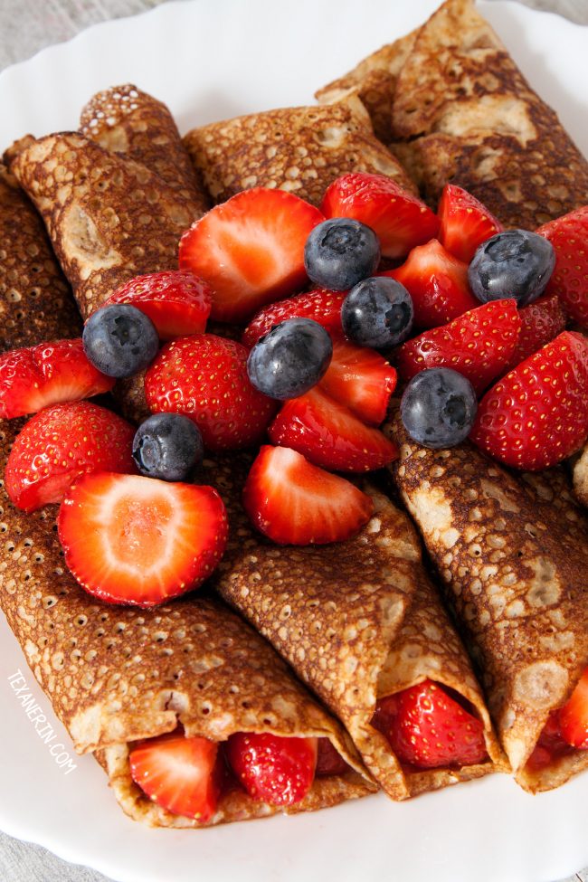 Easy Swedish Pancakes (gluten-free, dairy-free, 100% whole grain, all-purpose flour options)