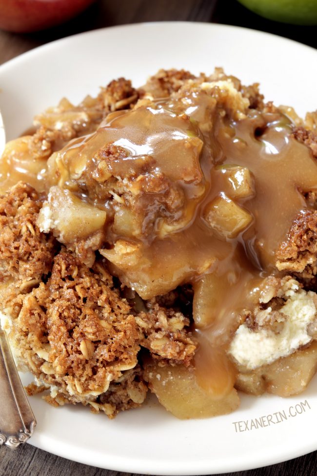 Caramel Apple Cheesecake Crisp (gluten-free and 100% whole grain)