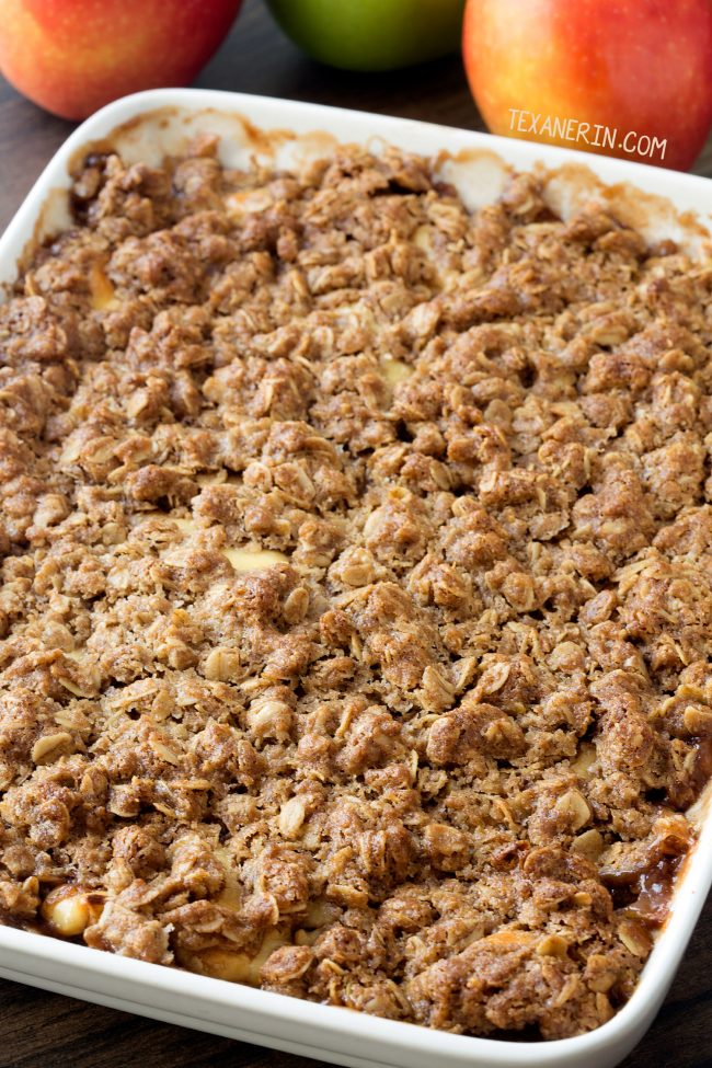 Caramel Apple Cheesecake Crisp (gluten-free and whole grain)