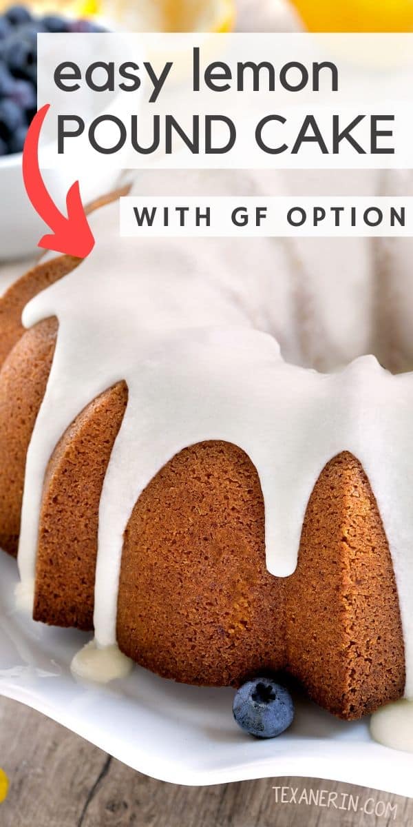 This puckery and moist lemon pound cake is easy to make and a guaranteed crowd pleaser! With gluten-free and all-purpose flour options. An amazing gluten-free cake recipe!
