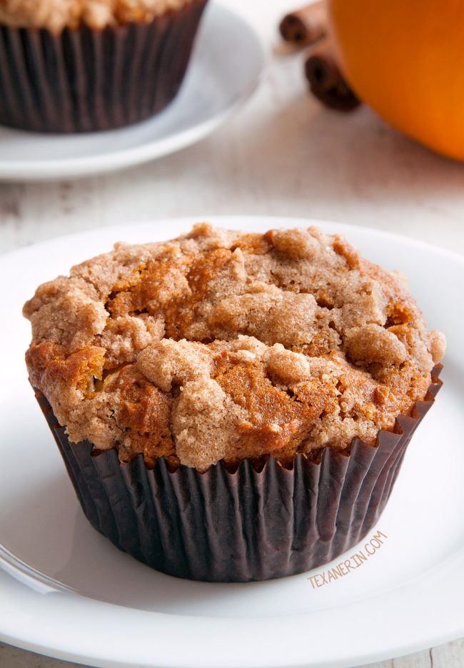 Pumpkin Cream Cheese Muffins – amazingly moist with a generous amount of filling! With gluten-free, whole grain and all-purpose flour options.