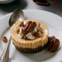 Maple Cheesecakes with Pecan Crust (grain-free, whole grain, traditional options)