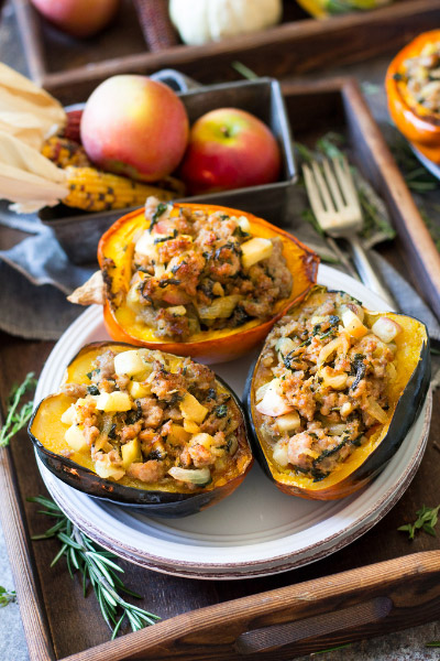 Sausage Stuffed Acorn Squash from Paleo Running Momma