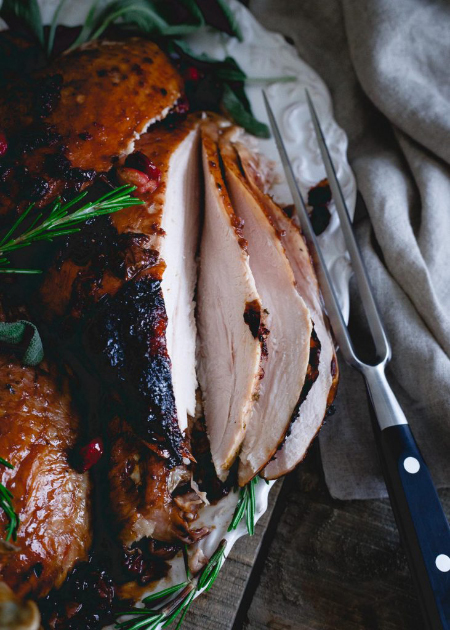 Tart Cherry Glazed Turkey from Running to the Kitchen