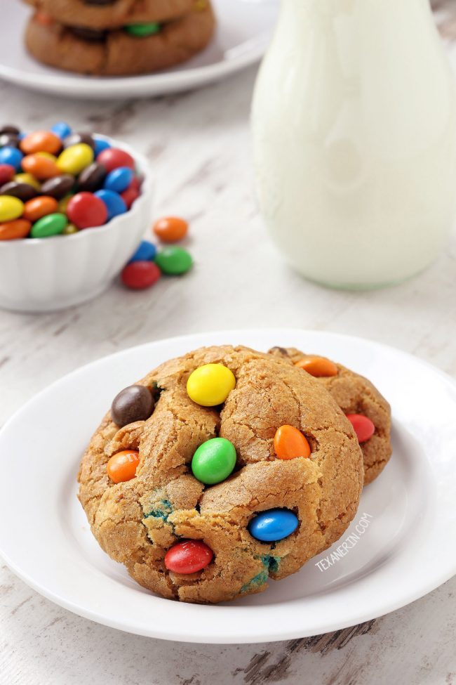 Gluten-free M&M Cookies (100% whole wheat, all-purpose flour options)