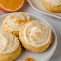 Vegan Orange Cookies on small plate