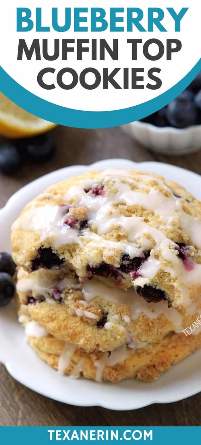 These blueberry cookies have a streusel coating, a nice lemon flavor and are just like a blueberry muffin top! With gluten-free, whole wheat and all-purpose flour options. An amazing gluten-free cookie recipe!