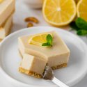 Vegan Lemon Bars (no-bake, crazy creamy, rich!)