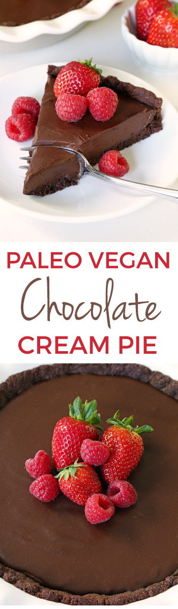 Vegan Chocolate Cream Pie (paleo, nut-free option) - Texanerin Baking