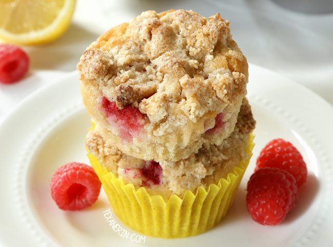 These Raspberry Lemon muffins are incredibly moist, naturally vegan and can be made gluten-free, whole wheat or with all-purpose flour.