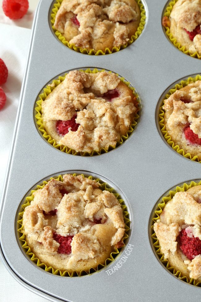 Raspberry muffins with a nice lemon flavor! Super moist, naturally vegan and can be made gluten-free, whole wheat or with all-purpose flour.