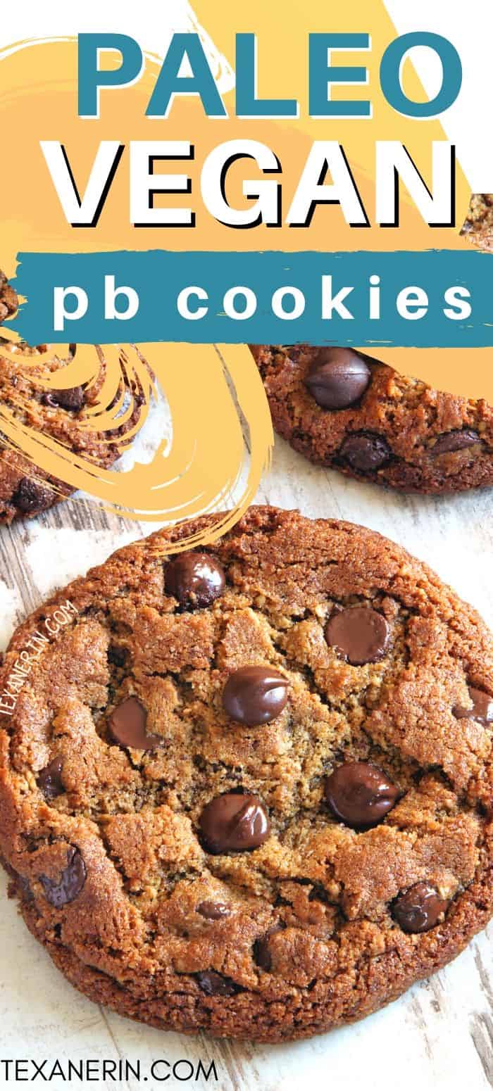 These paleo peanut butter cookies use sunflower seed butter and have a crisp edge and chewy center! With a vegan option. An amazing paleo cookie recipe!