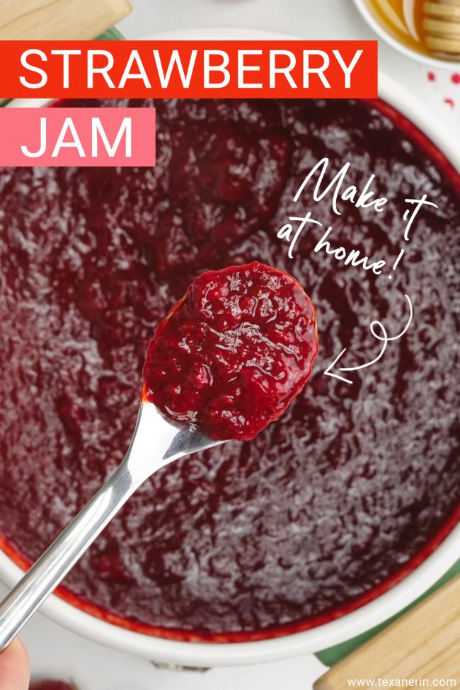 Wondering how to make strawberry jam? All you need to do is boil a few ingredients you probably already have! This amazingly heasy, pectin-free and lower in sugar homemade strawberry jam can also be sweetened naturally and is paleo and vegan. With a how-to recipe video.