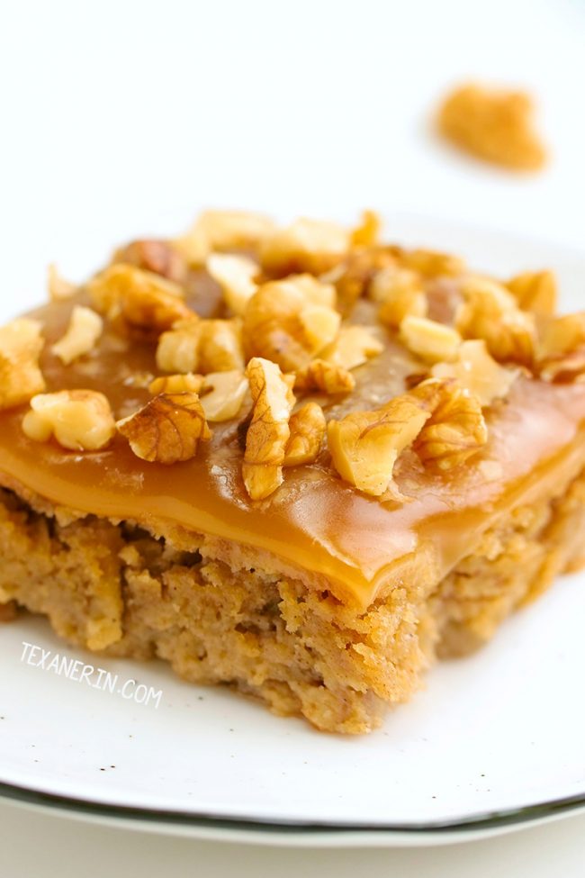 This amazingly delicious paleo apple cake is super moist, flavorful and made with a blend of almond and coconut flours for the best texture. With caramel fudge frosting.