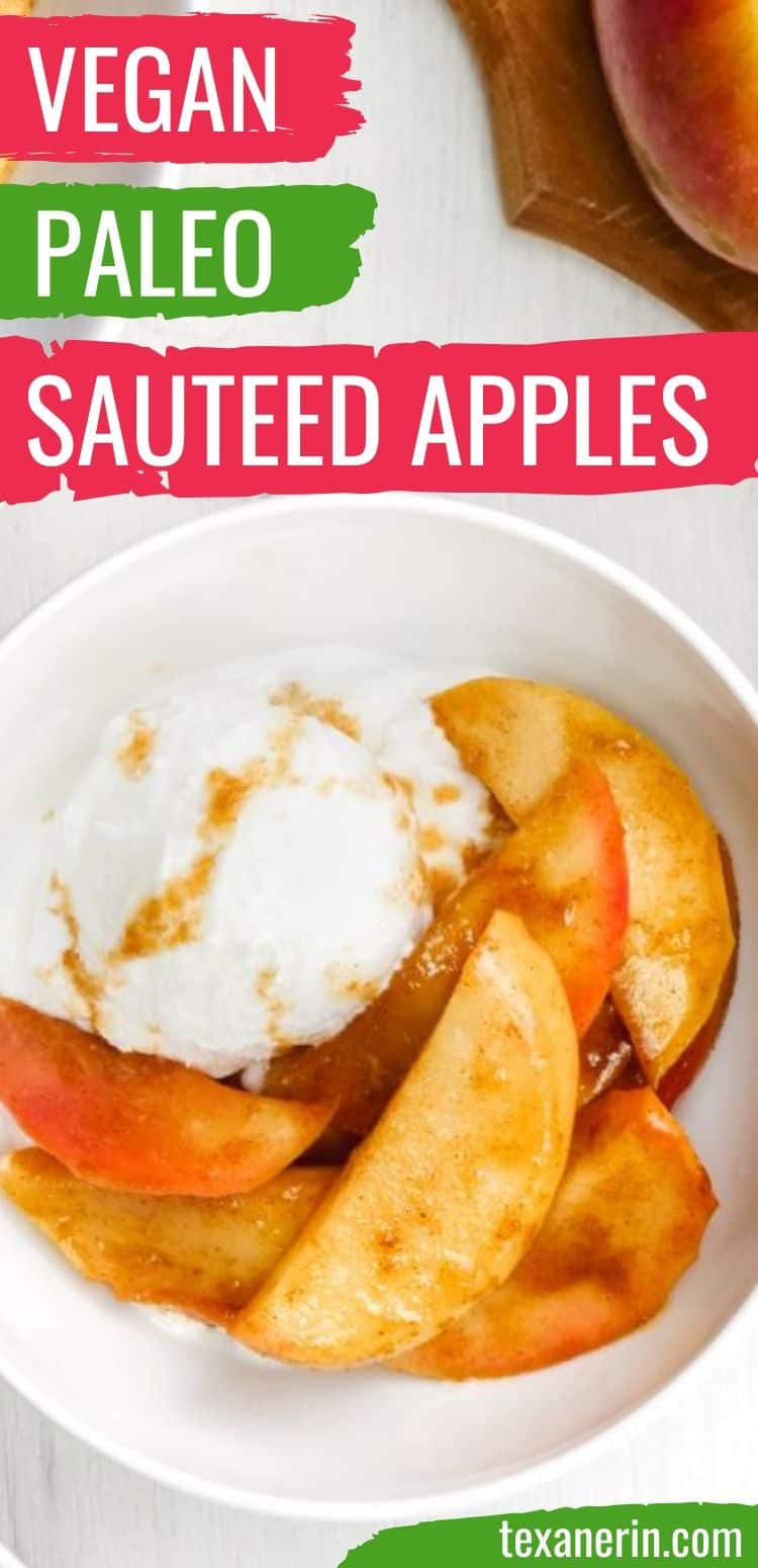 These sauteed apples are lightly sweetened with maple syrup and are quick and easy to prepare! They're also gluten-free, vegan, paleo and dairy-free.