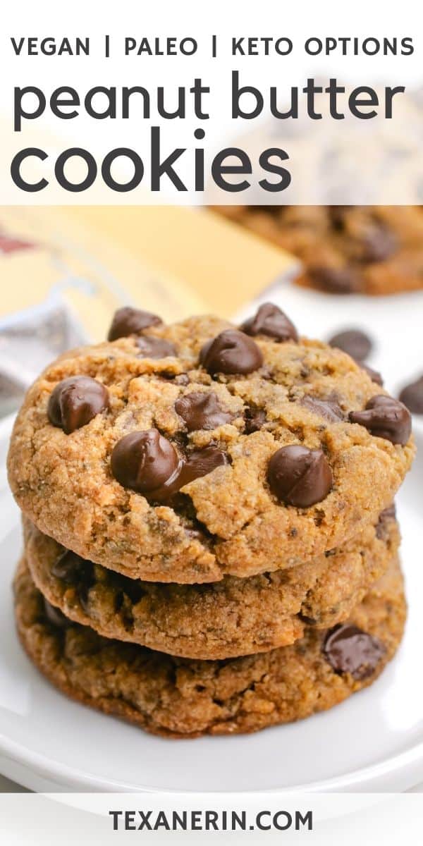 Incredible and easy vegan peanut butter cookies with an amazing chewy texture and lots of peanut butter flavor. They're also grain-free and gluten-free with paleo and keto / low-carb options. Everyone loves these! An amazing vegan cookie recipe.