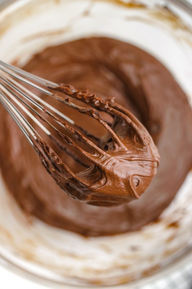 This vegan chocolate frosting is super easy and just requires three ingredients! Can easily be made paleo.