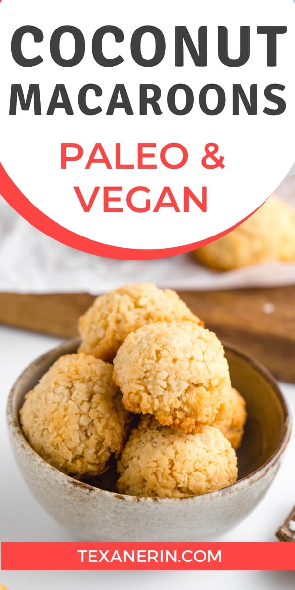 Vegan coconut macaroons that are chewy on the inside and crisp on the outside! They taste like regular macaroons but are paleo and maple-sweetened.