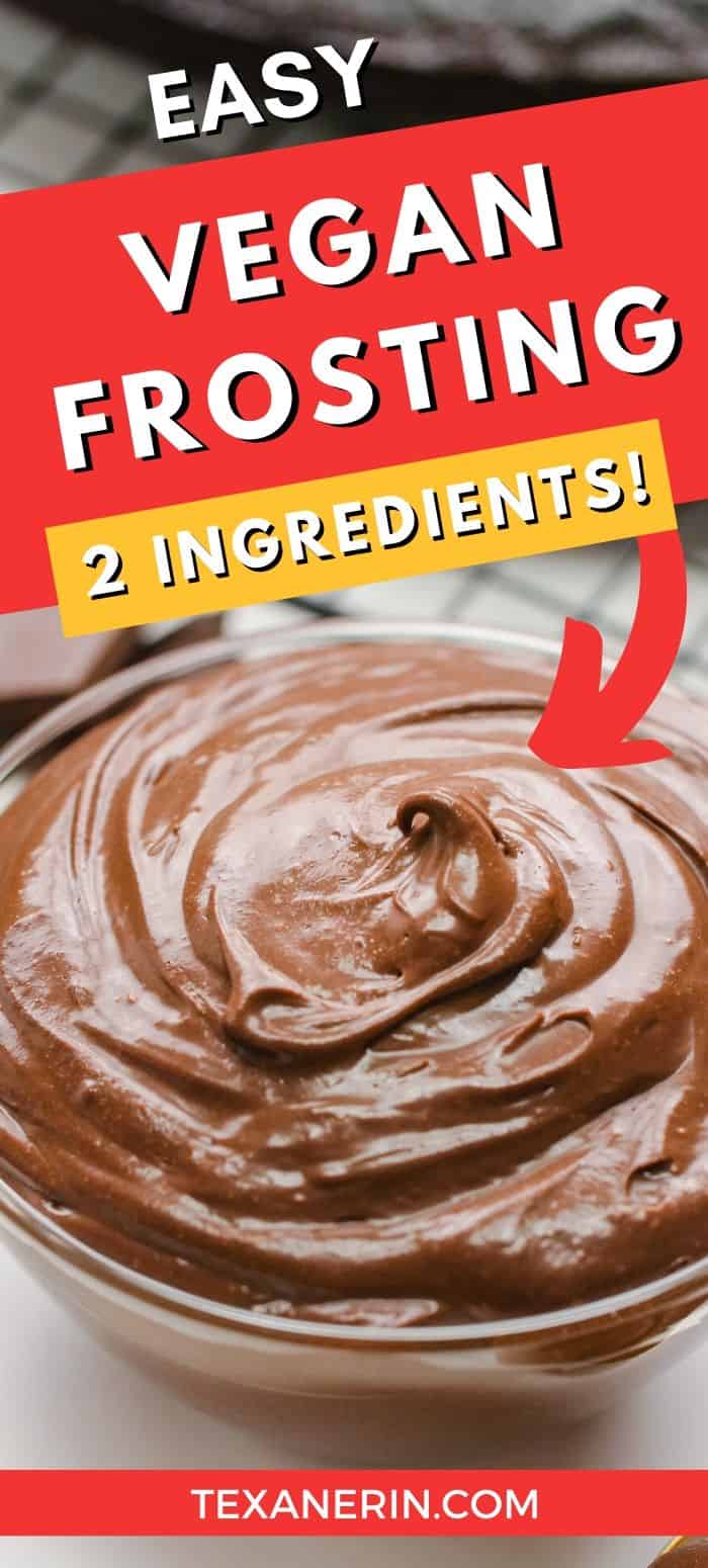 This vegan chocolate frosting is super easy and just requires three ingredients! Can easily be made paleo.