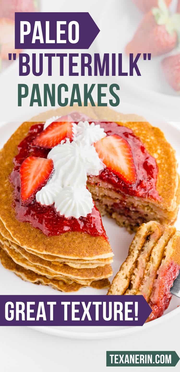 This paleo pancake recipe is like a cross between typical fluffy American pancakes and crepes! They're also grain-free, gluten-free and dairy-free.