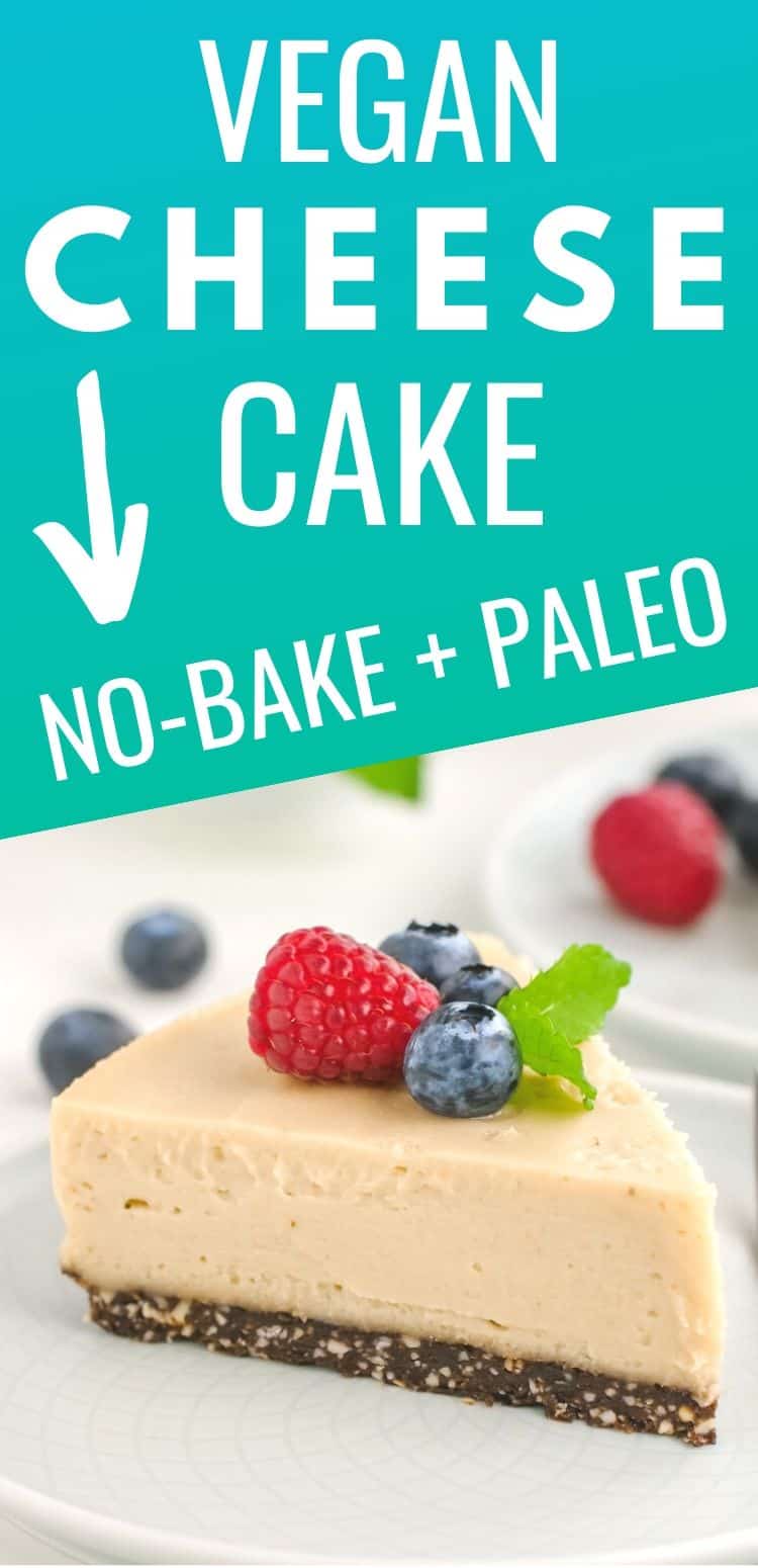 This vegan cheesecake recipe is rich, creamy and so delicious! It's also paleo and no-bake. An amazing vegan dessert!