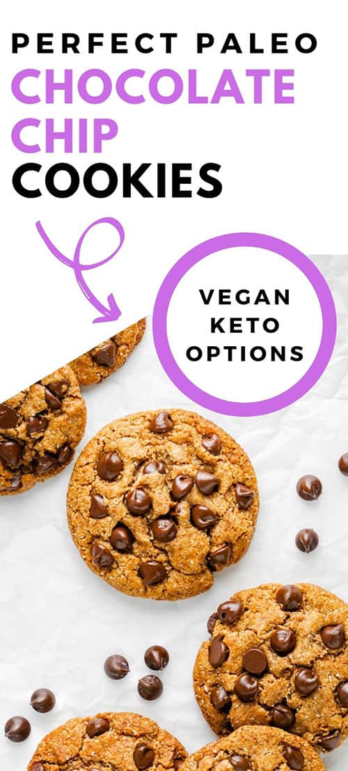 These amazing paleo chocolate chip cookies are thick, chewy and have the perfect texture. Many reviewers have called these the best cookies ever and said that nobody had a clue that they were paleo (or even gluten-free)! With vegan and keto options.