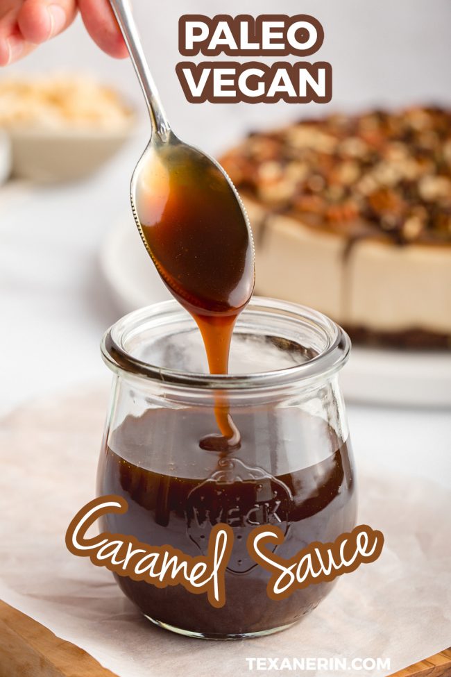 This Vegan Caramel Sauce is also paleo and is only 3 ingredients (plus salt and vanilla!). 
