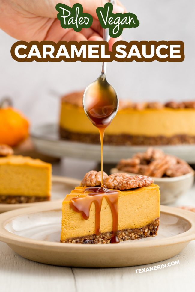 This Vegan Caramel Sauce is also paleo and is only 3 ingredients (plus salt and vanilla!). 