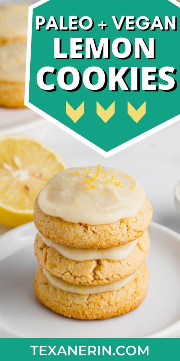 Vegan lemon cookies that are also paleo, easy to make and have a delicious frosting!