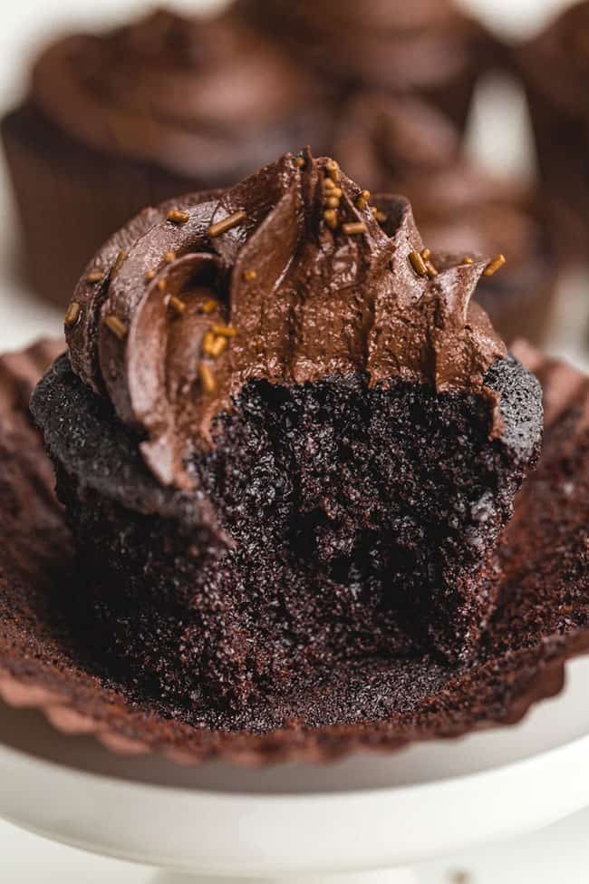 These easy gluten-free chocolate cupcakes are incredibly moist and just as delicious as traditional cupcakes! With vegan and dairy-free options.