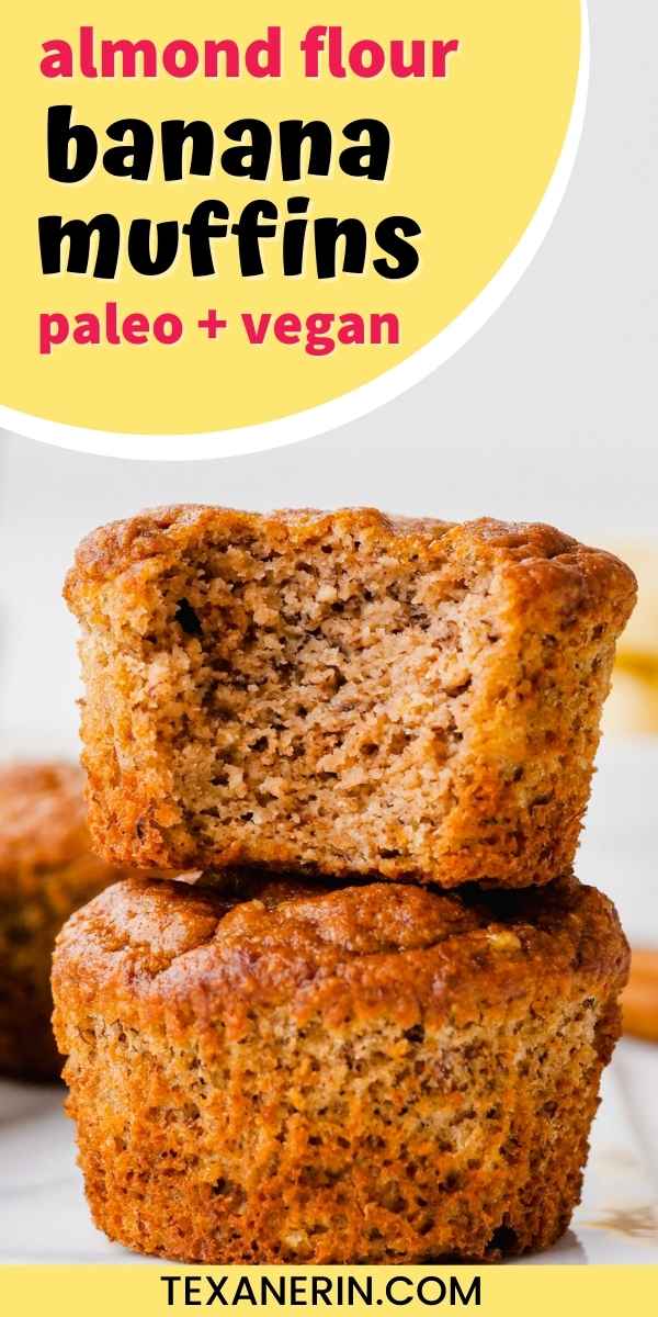 These almond flour banana muffins have a great texture, have just a little bit of added coconut sugar and have a vegan option. These banana muffins won't disappoint!