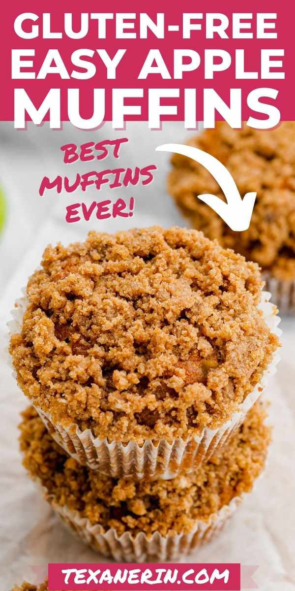 These gluten-free apple muffins are ultra moist, flavorful and have a delicious streusel topping! They're also dairy-free.