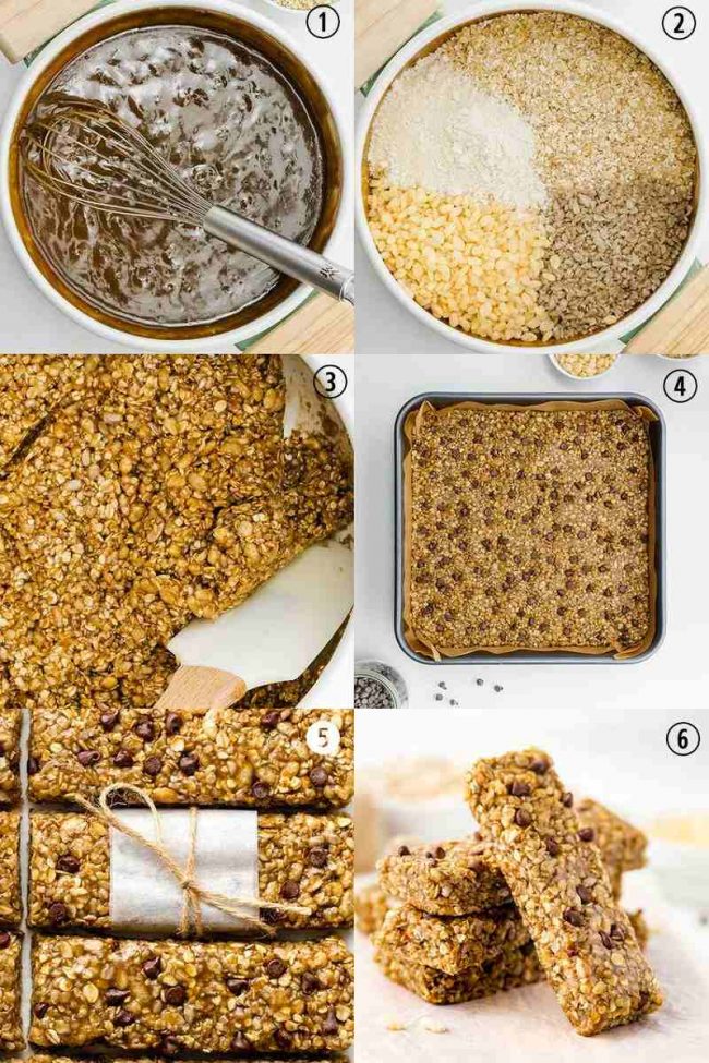 These gluten-free granola bars are easy to make, no-bake, vegan and can also be made nut-free.